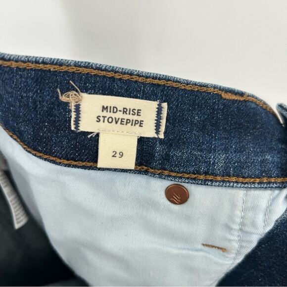 Madewell Mid-Rise Stovepipe Straight Ankle Denim Jeans Medium Wash Size 29 - Picture 5 of 6